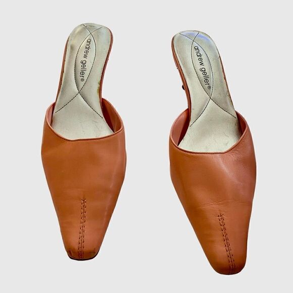 GUC Leather Andrew Geller mules in salmon - Picture 2 of 6